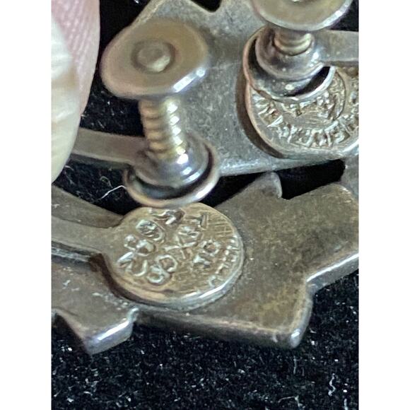 Vintage Margot De Taxco Silver Blue and White Enamel Necklace and Earring set - Picture 6 of 13